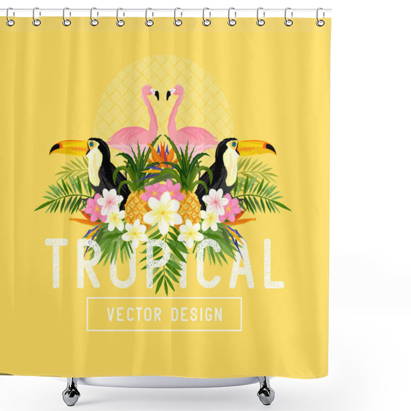 Personality  Tropical Summer Vector Shower Curtains