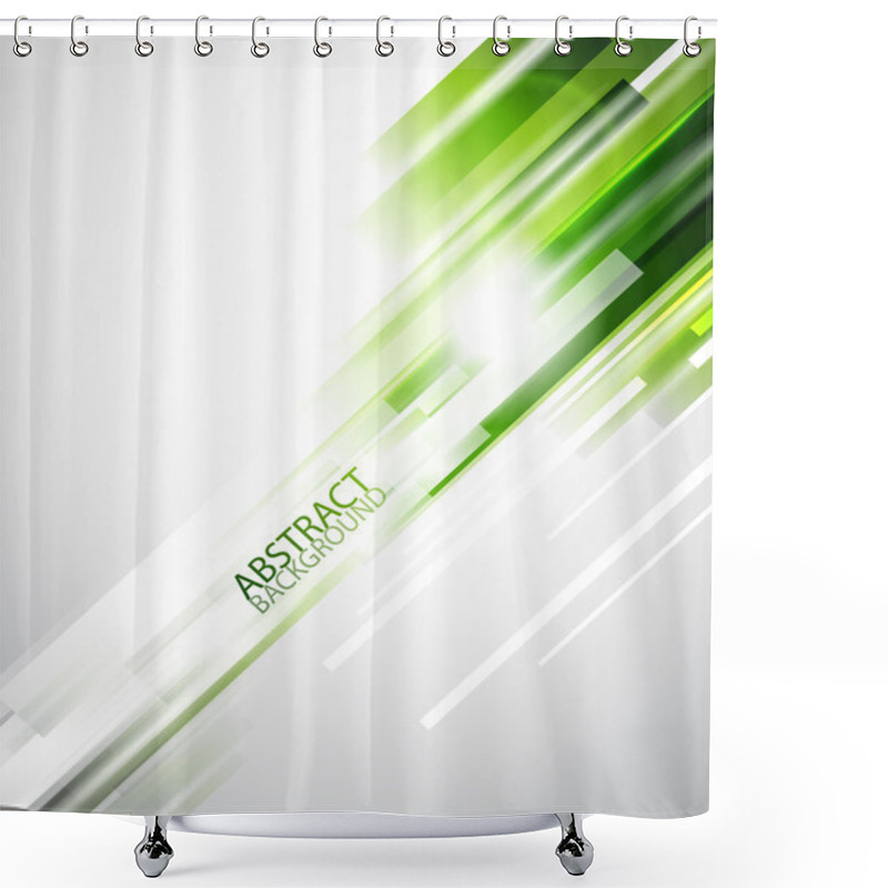 Personality  Abstract Green Lines Background Shower Curtains