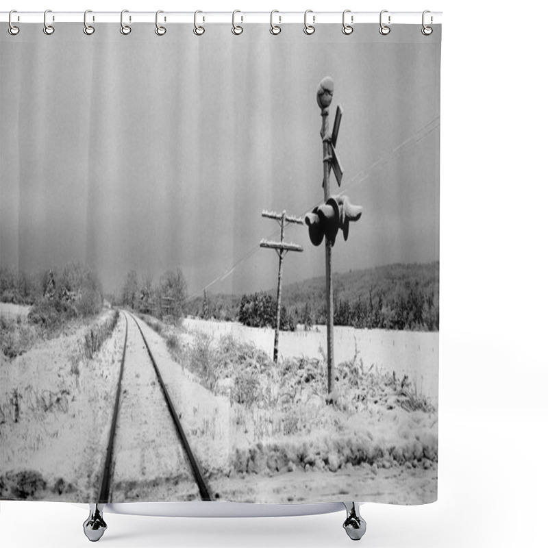 Personality  Railroad Crossing Shower Curtains