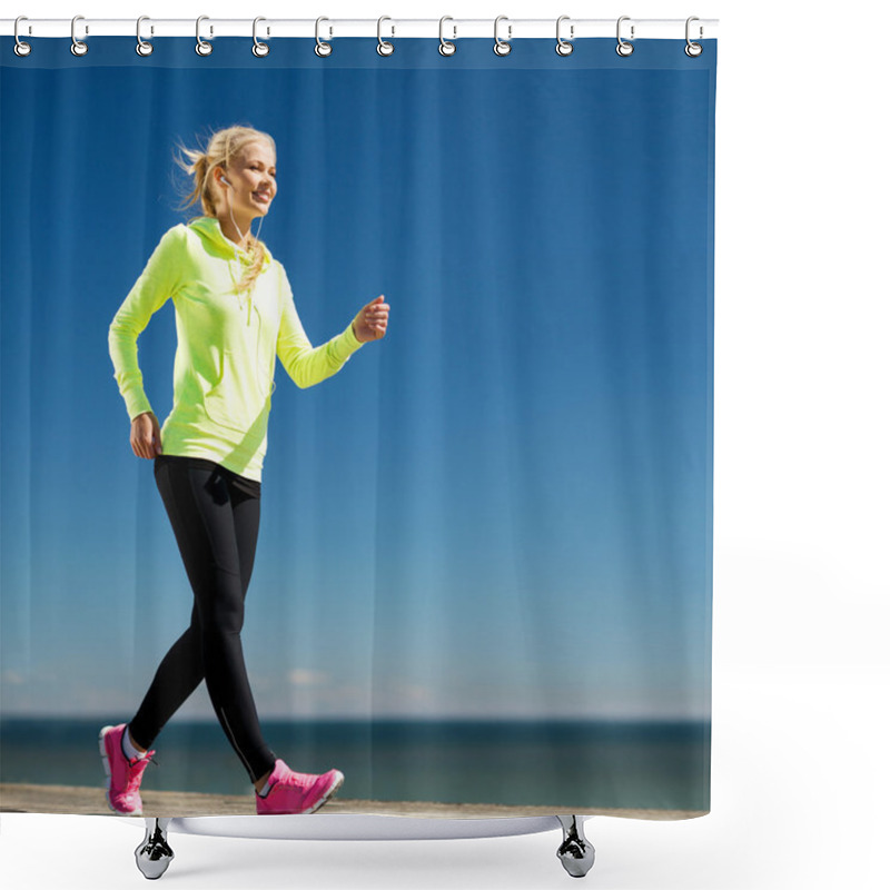 Personality  Woman Doing Sports Outdoors Shower Curtains