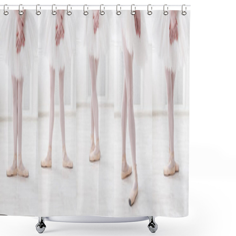 Personality  Set Of Young Ballerina Legs In Different Ballet Positions Shower Curtains