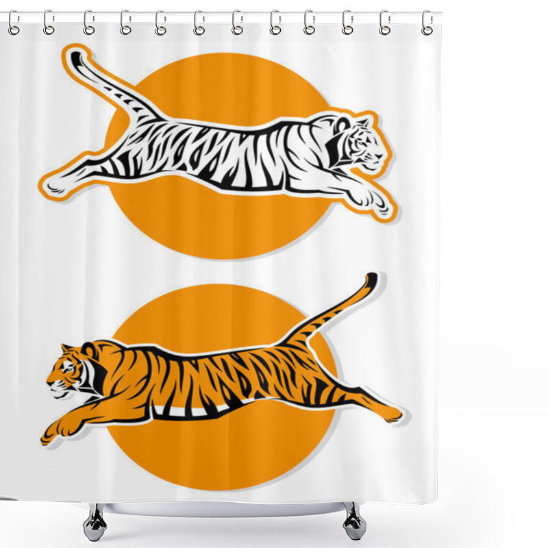 Personality  Isolated Tiger Sign Shower Curtains