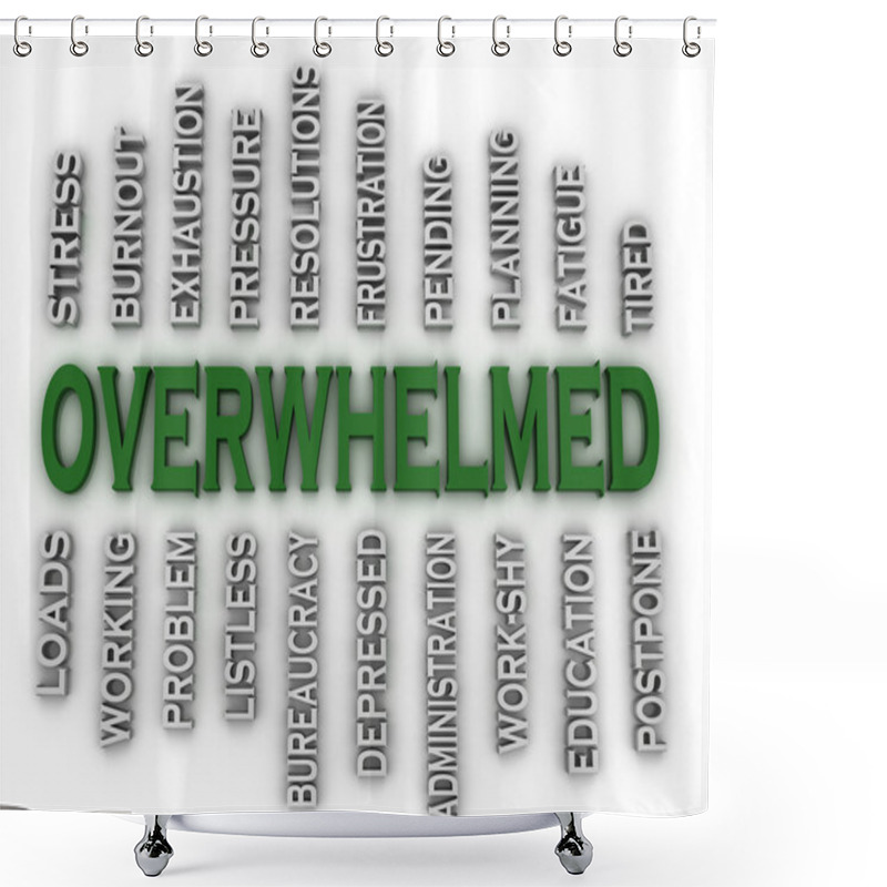 Personality  3d Imagen Overwhelmed  Issues Concept Word Cloud Background Shower Curtains