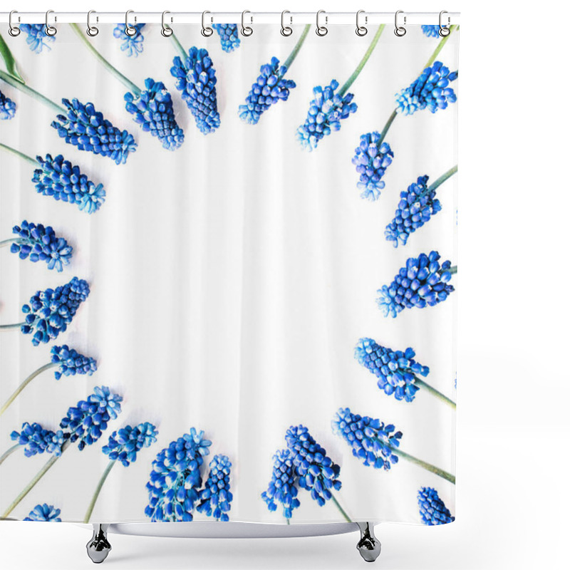 Personality  Blue Muscari Flowers Shower Curtains