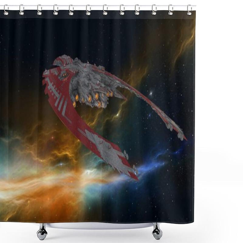 Personality  Space Ship Shower Curtains