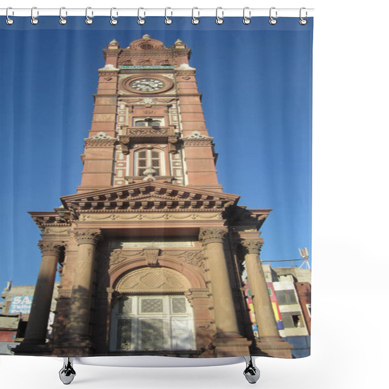 Personality  Faisalabad Clock Tower, Ghanta Ghar Bazaar Formerly Known As Lyallpur Clock Tower Punjab Pakistan, South Asia - 120 Year Old Clock Tower Shower Curtains