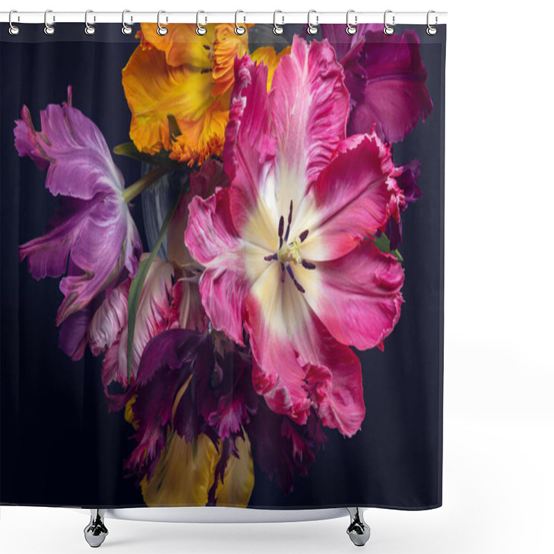 Personality  Bunch Of Parrot Style Tulips Shower Curtains