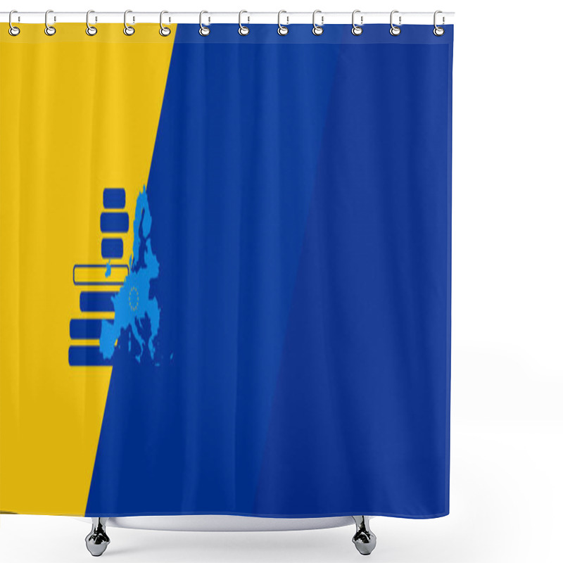 Personality  Creative Symbol Of The European Union EU Background Bleu Yellow Shower Curtains