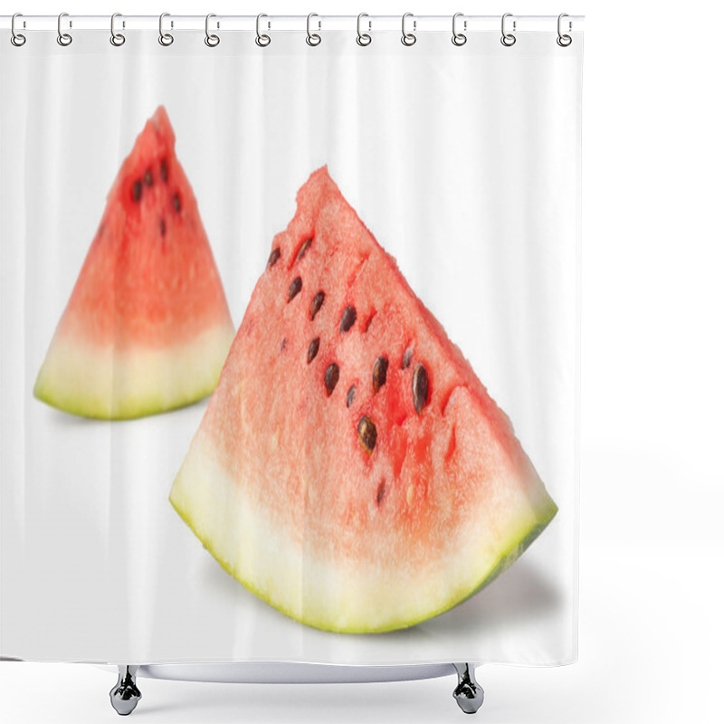 Personality  Two Triangle Slices Of Water Melon Shower Curtains