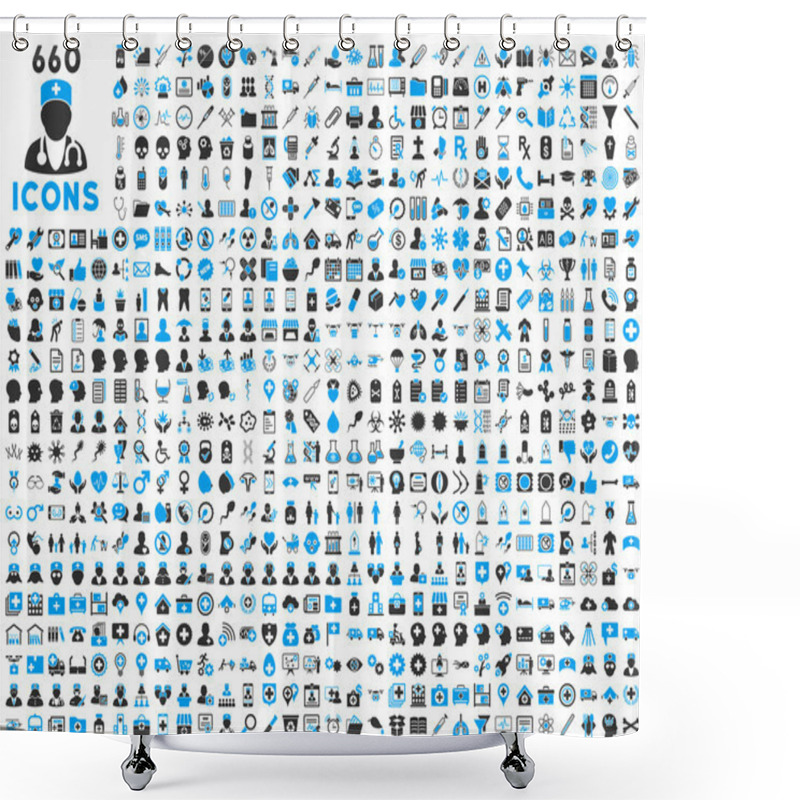 Personality  Medical Glyph Icons Shower Curtains