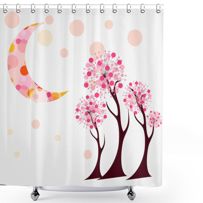 Personality  Autumn Tree Vector Illustration. Shower Curtains