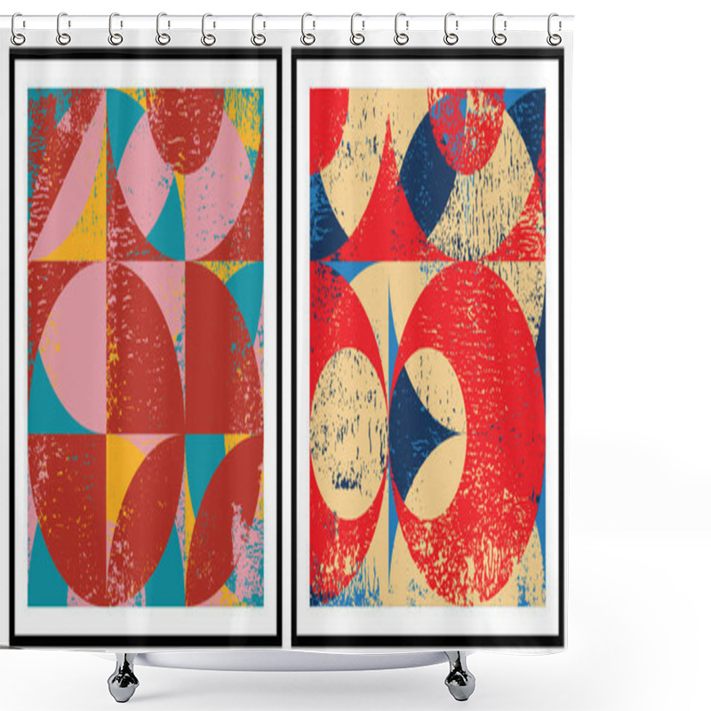 Personality  Abstract Geometric Poster And Wall Painting, Graphic Geometric Shapes Elements, Living Room Poster, Wall Decoration. Modern Abstract Painting Artwork. Contemporary Art. Shower Curtains