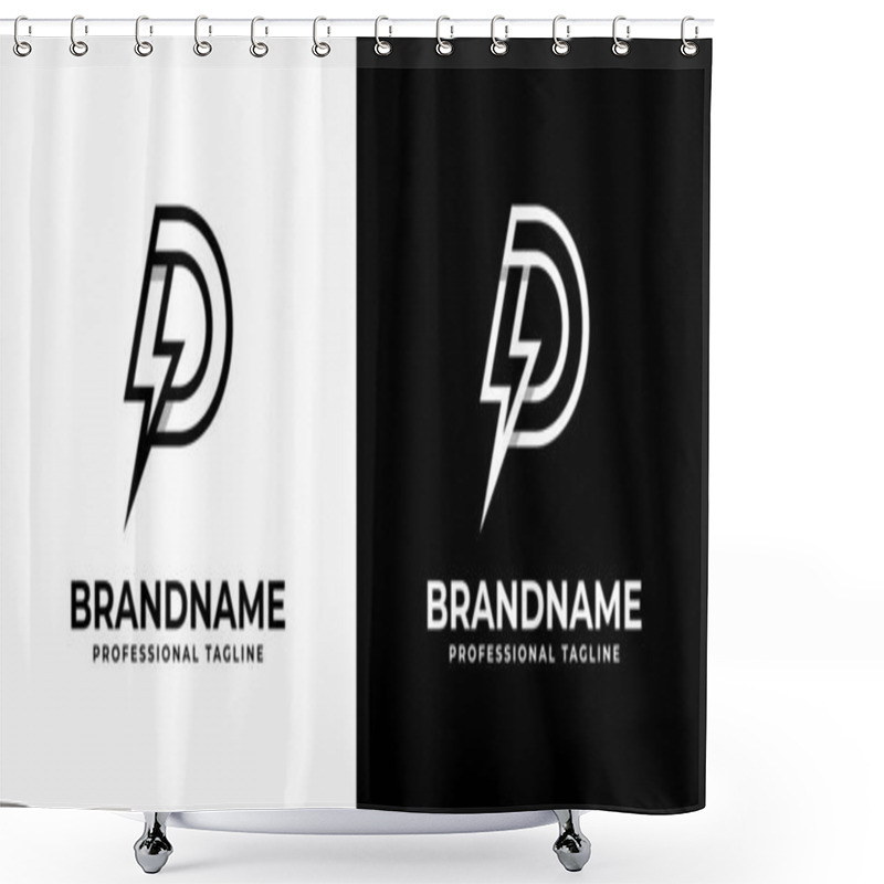 Personality  Letter D Power Logo, Suitable For Any Business Related To Power Or Electricity With D Initials. Shower Curtains