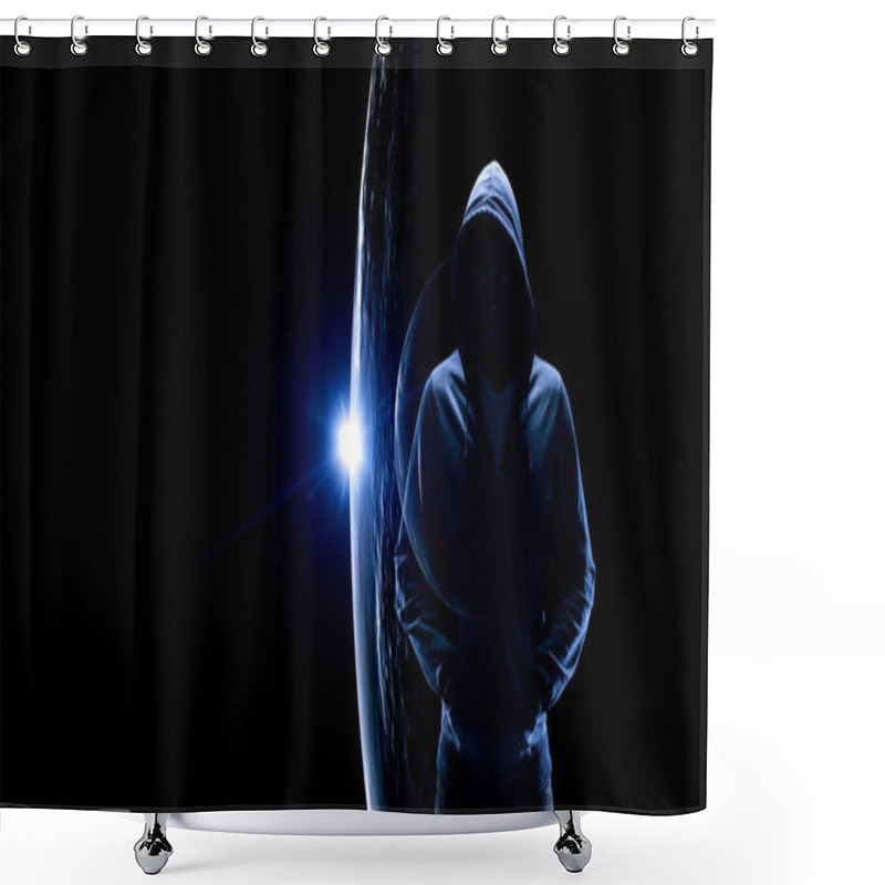 Personality  Silhouette Of Man In Hoody Shower Curtains