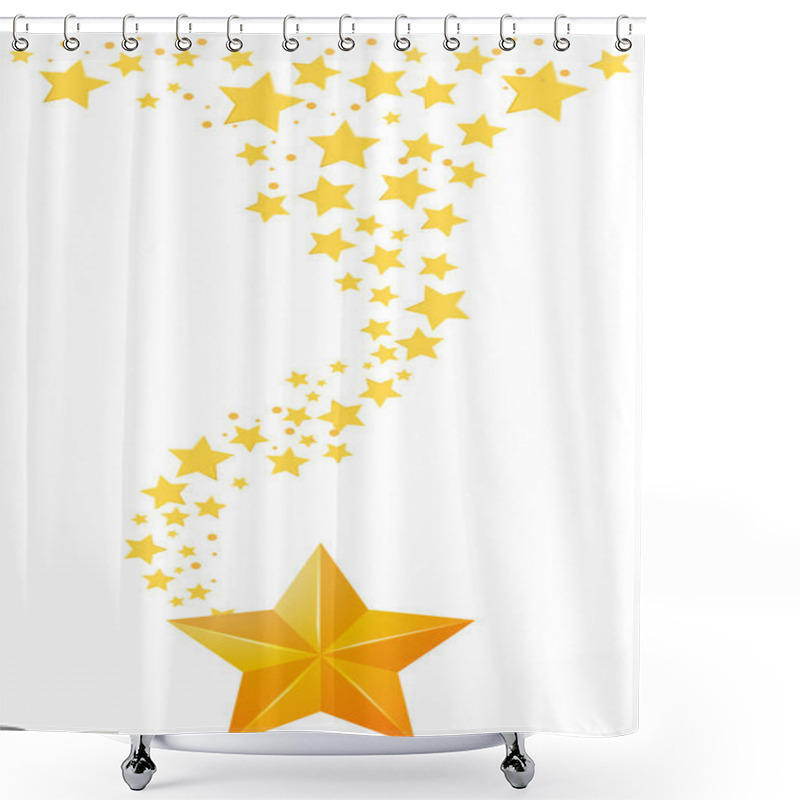 Personality  Background Design With Golden Stars Shower Curtains