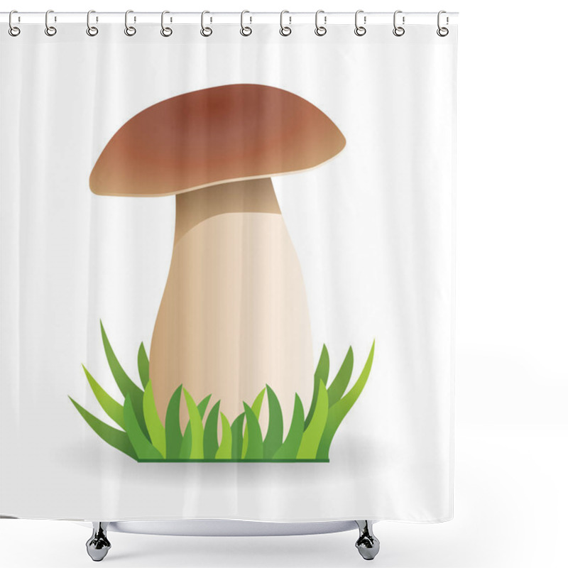 Personality  White Mushroom. Vegetable Healthy Food. Mushrooms Isolated On White Background. Shower Curtains