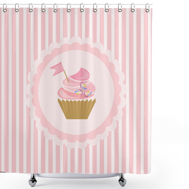 Personality  Background With Cupcake Shower Curtains