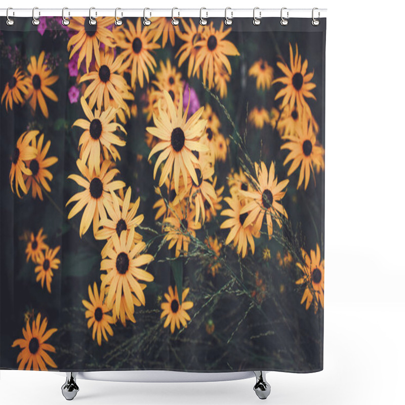 Personality  Beautiful Orange Flowers With Green Leaves Shower Curtains