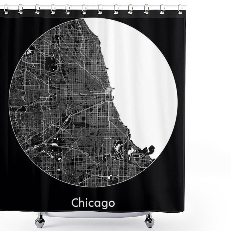 Personality  City Map Chicago United States North America Vector Illustration Shower Curtains