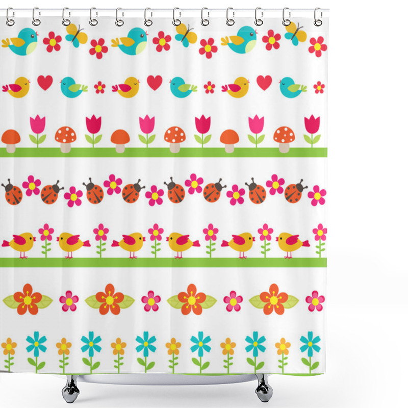 Personality  Cute Seamless Borders Shower Curtains