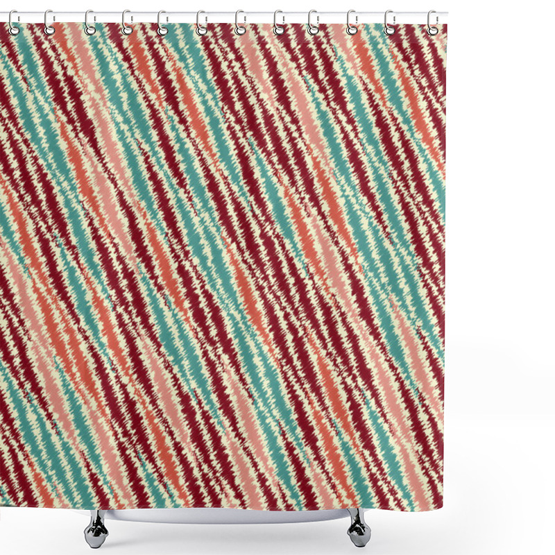 Personality  Seamless Abstract Pattern With The Image Of Diagonal Stripes. Shower Curtains