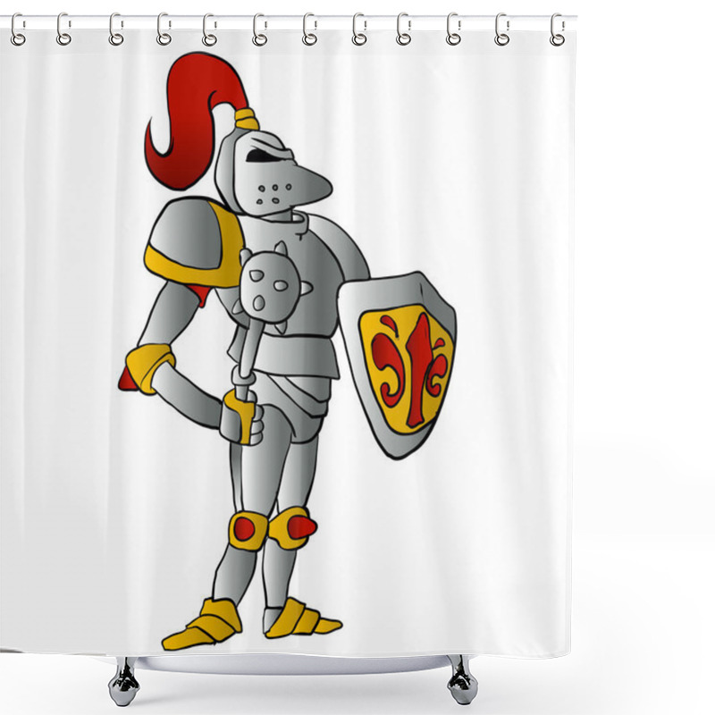 Personality  Cartoon Knight.Vector Illustration   Shower Curtains