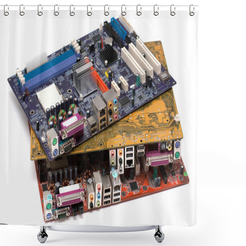 Personality  Heap Of Mainboards Shower Curtains