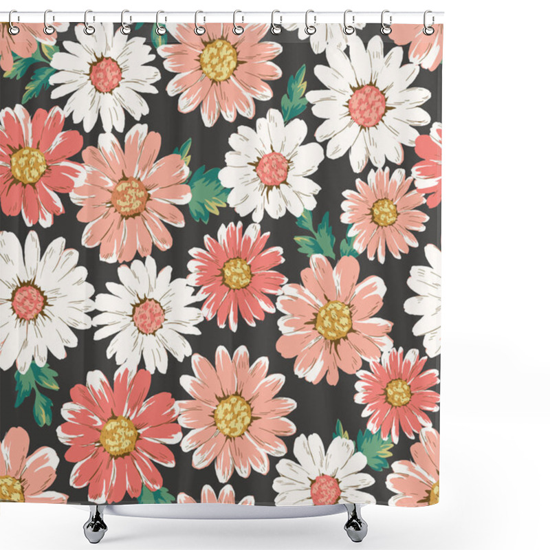 Personality  Seamless Flower,daisy Print Pattern Background Shower Curtains