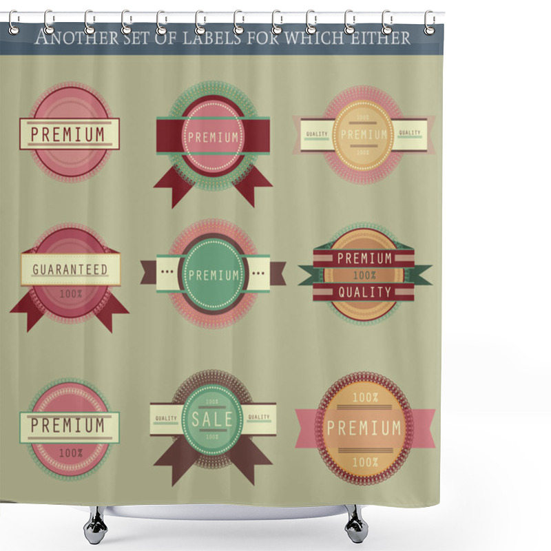 Personality  Retro Vector Labels And Badges Shower Curtains