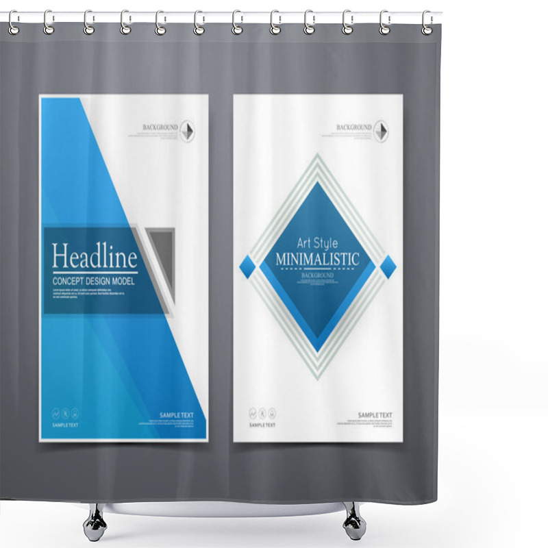 Personality  Abstract Composition. Text Frame Surface. A4 Brochure Cover. White Title Sheet. Creative Logo Figure. Ad Banner Form Texture. Blue Square Icon. Box Block Flyer Fiber. EPS10 Backdrop Image. Vector Art Shower Curtains