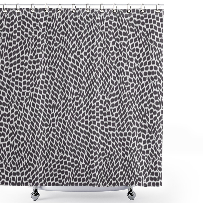 Personality  Black And White Texture. Irregular Array Or Matrix Of Random Ovals. Vector Illustration For Print, Textile, Fabric, Package, Wrapping Or Cover.  Shower Curtains