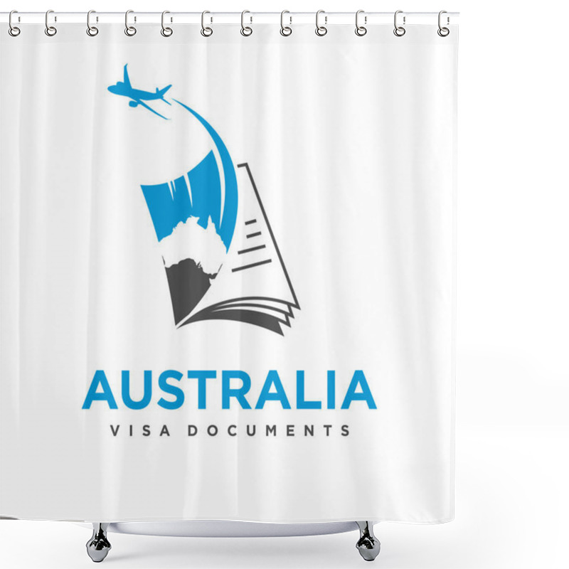 Personality  Australian Travel Document Logo Shower Curtains