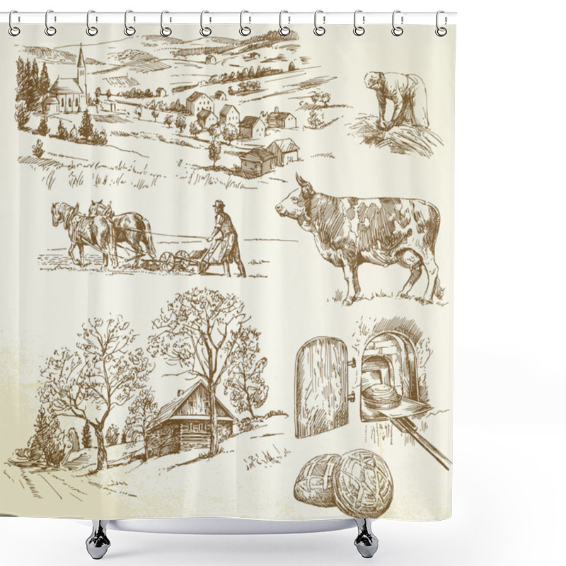 Personality  Rural Landscape, Agriculture, Farming Shower Curtains