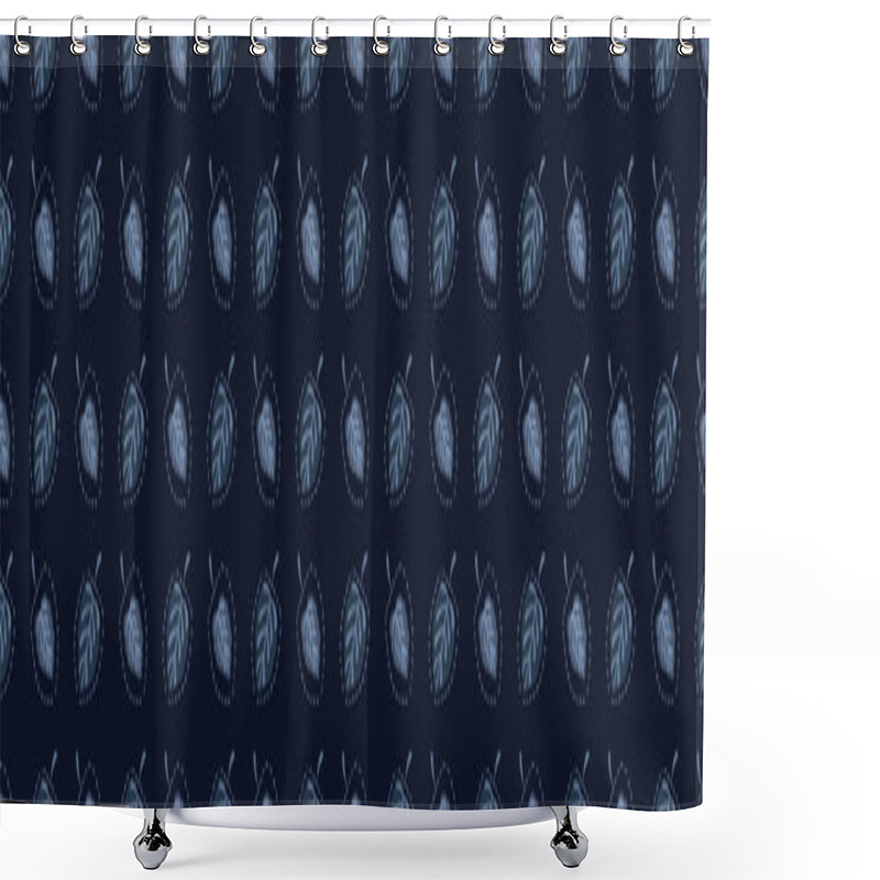 Personality  Shibori Banner Background. Tie Dye Indigo Blue Wave Border Texture. Bleached Handmade Resist Seamless Pattern. Watercolor Water Classic Japanese Or Indonesian Ribbon Trim. Vector Repeat Tile Eps 10 Shower Curtains