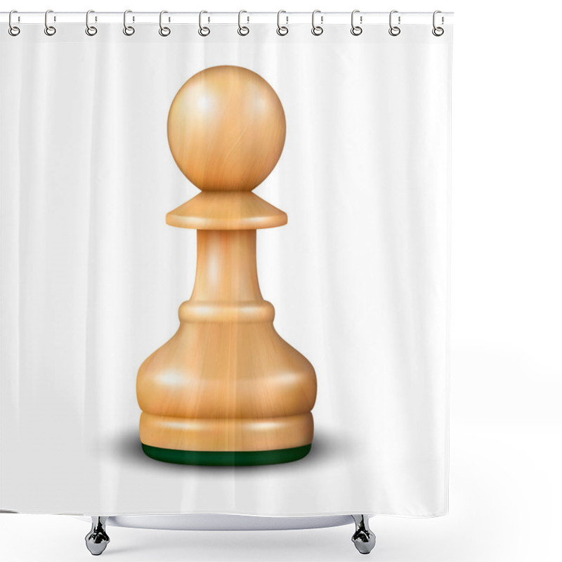 Personality  Vector 3d Realistic Wooden Pawn Icon Closeup Isolated On White Background. Design Template. Game Concept. Chess, Chessmen. Stock Illustration Shower Curtains