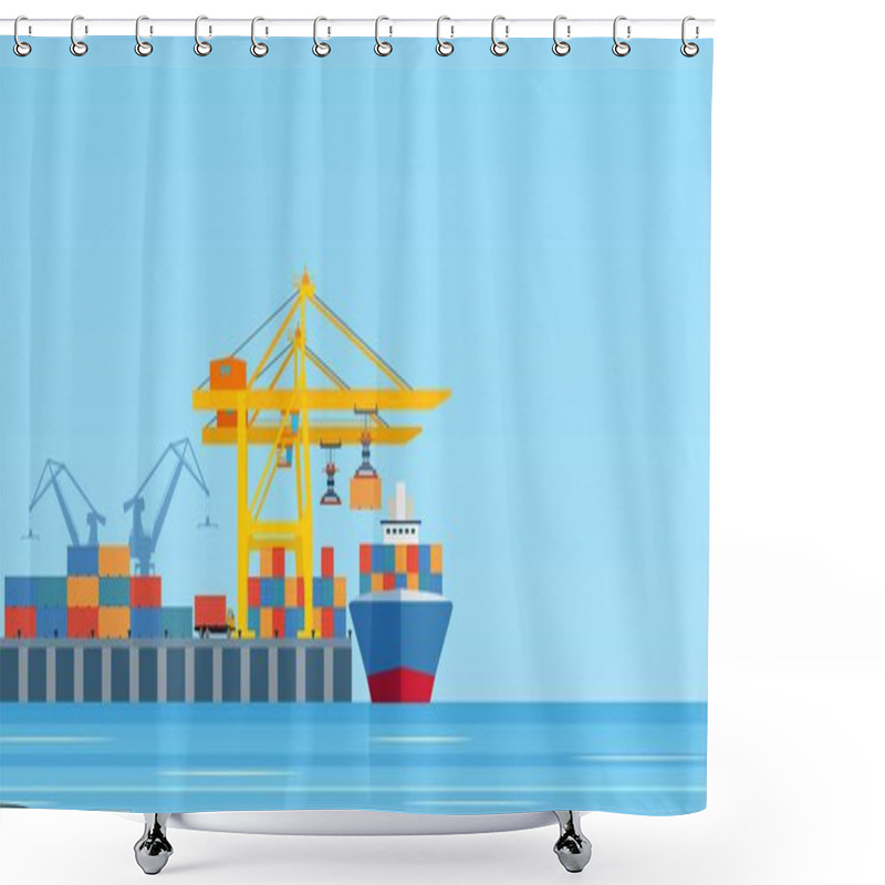 Personality  Metropolis Cargo Seaport Shower Curtains