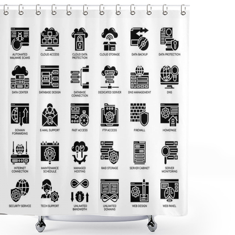 Personality  Web Hosting , Glyph Icons Shower Curtains