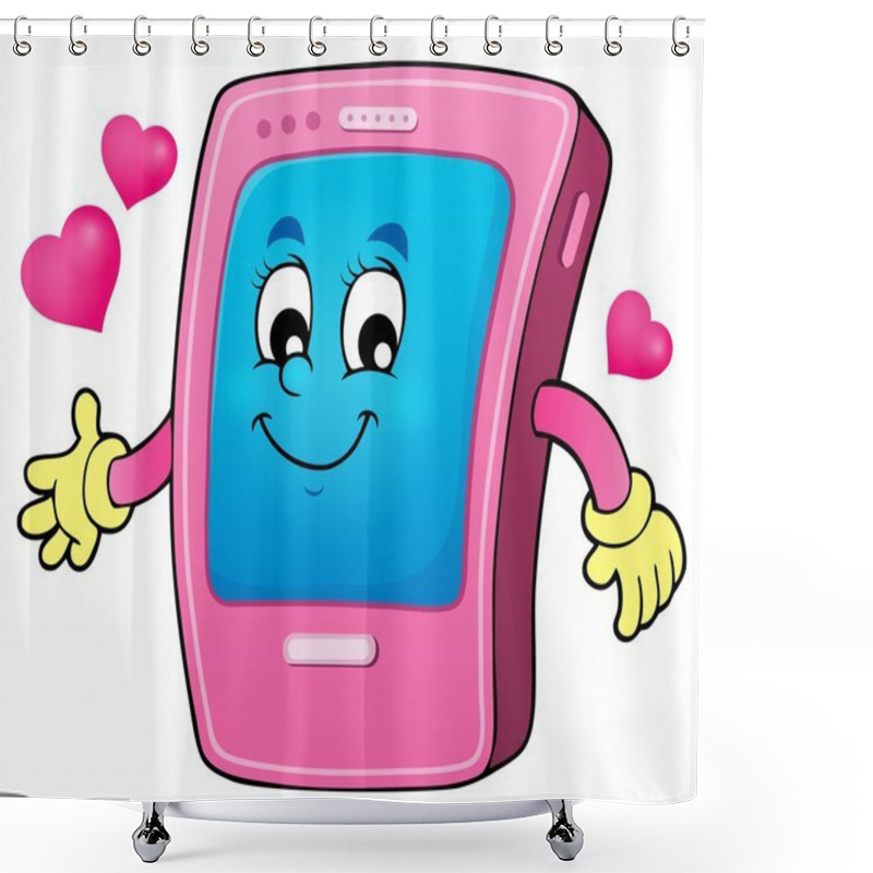 Personality  Cartoon Smartphone Theme 2 Shower Curtains