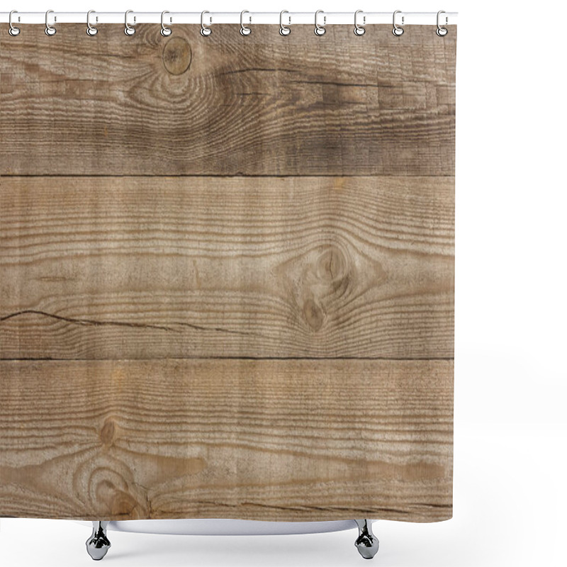 Personality  Full Frame Image Of Brown Wooden Background Shower Curtains