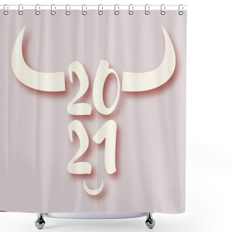 Personality  2021 New Year. Ox Horoscope Sign Shower Curtains