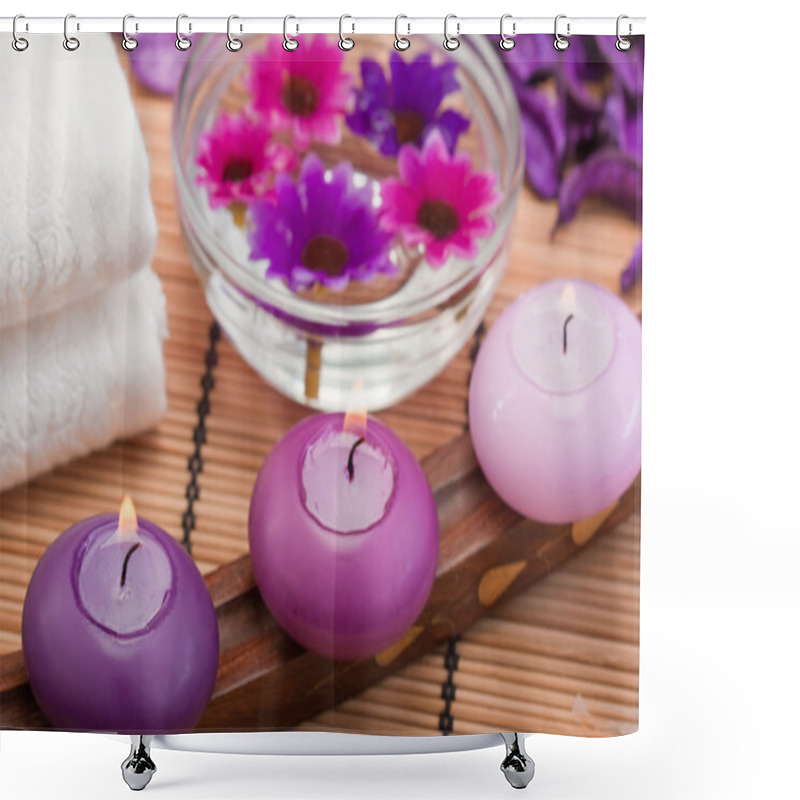 Personality  Purple Candles And Flowers (2) Shower Curtains