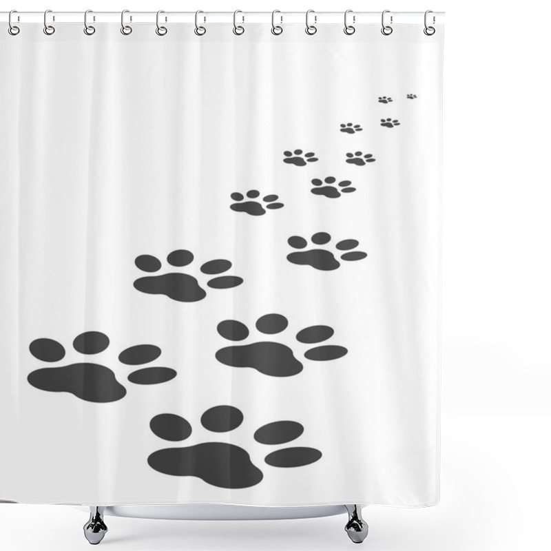 Personality  Paw Print Icon Vector Illustration Isolated On White Background. Dog, Cat, Bear Paw Symbol Flat Pictogram. Shower Curtains