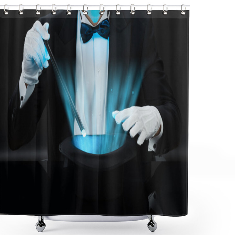 Personality  Magician Holding Magic Wand Shower Curtains