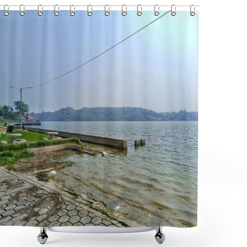 Personality  Shore Of The Flooded Peten Itza Lake In The La Ermita Neighborhood In San Benito, Peten, Guatemala Shower Curtains