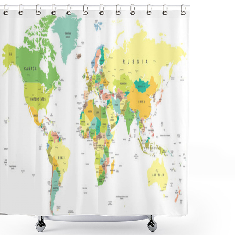 Personality  World Map - Illustration. Shower Curtains