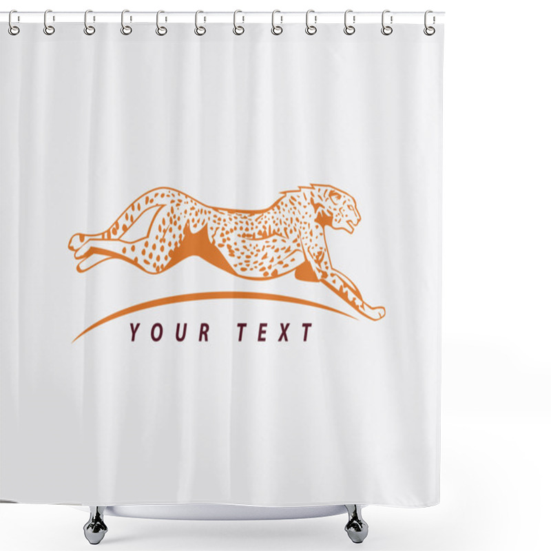 Personality  Illustration Of Cheetah Symbol Shower Curtains