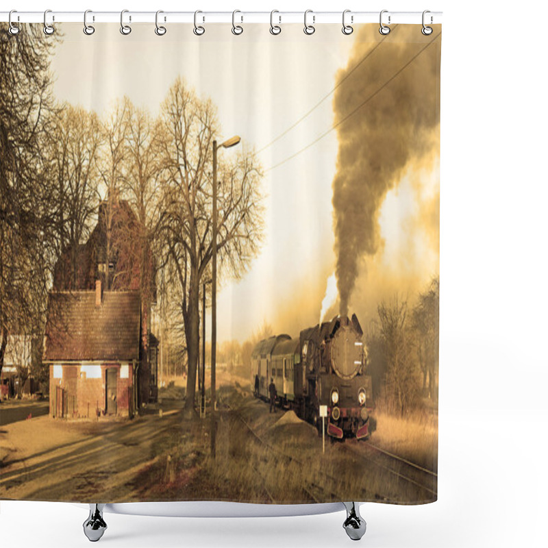 Personality  Old Retro Steam Train Shower Curtains