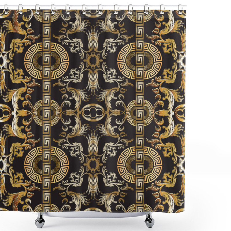 Personality  Baroque Seamless Pattern. Vector Damask Background. Baroque Wall Shower Curtains