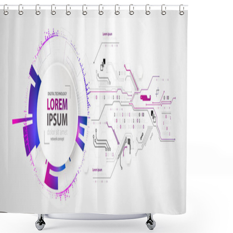 Personality  Vector Illustration, Hi-tech Digital Technology And Engineering Theme Shower Curtains