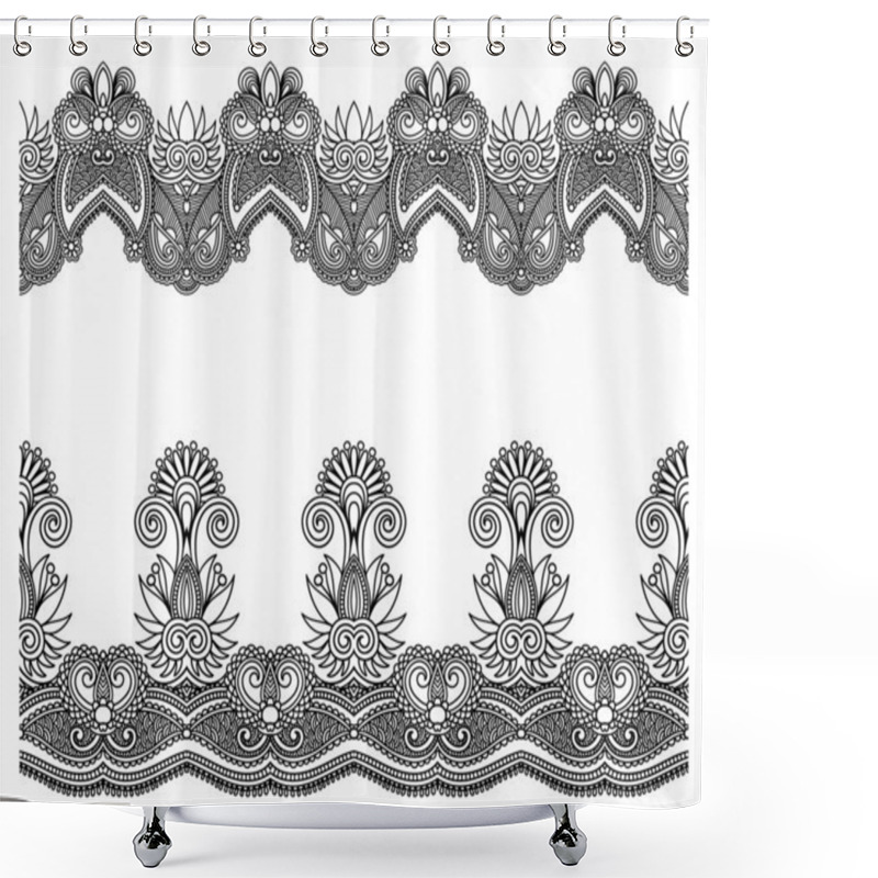 Personality  Collection Of Seamless Ornamental Floral Stripes Shower Curtains